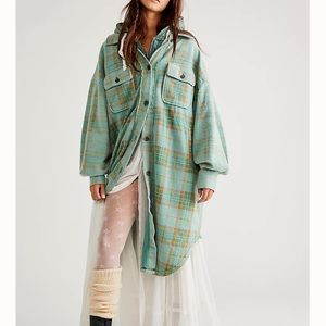 FREE PEOPLE plaid long ruby